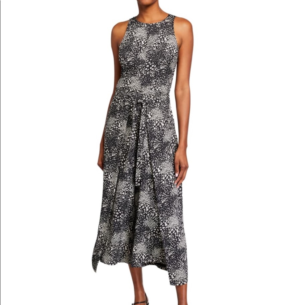Joie Mairead D Animal-Print Draped Jumpsuit